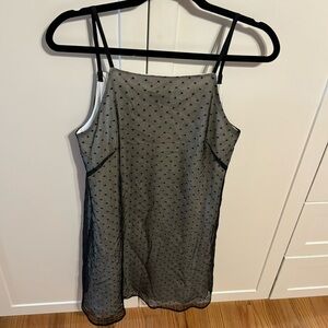 Rag & Bone Women's Victoria Mini Dress Black Spaghetti Strap Swiss Dot